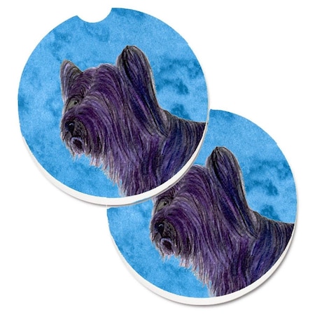 Carolines Treasures Blue Skye Terrier Set of 2 Cup Holder Car Coaster SS4739-BUCARC